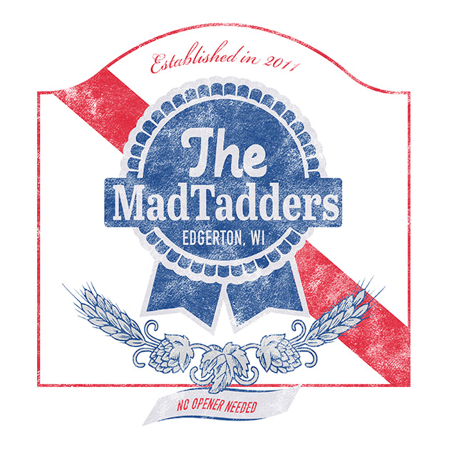 MadTadders Pabst 'PBR' Distresses Hipster Print