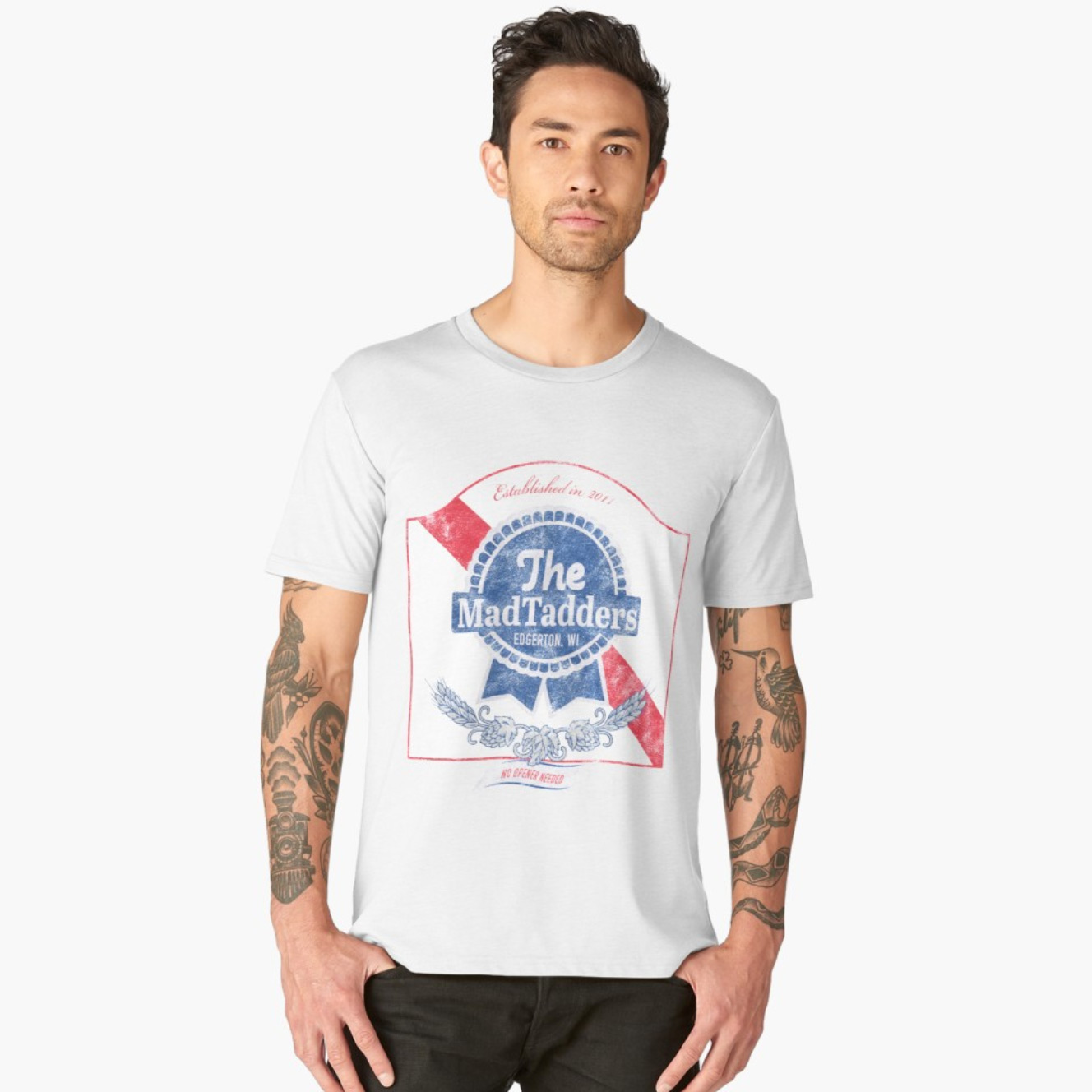 MadTadders Merchandise - Pabst Distressed Hipster Print